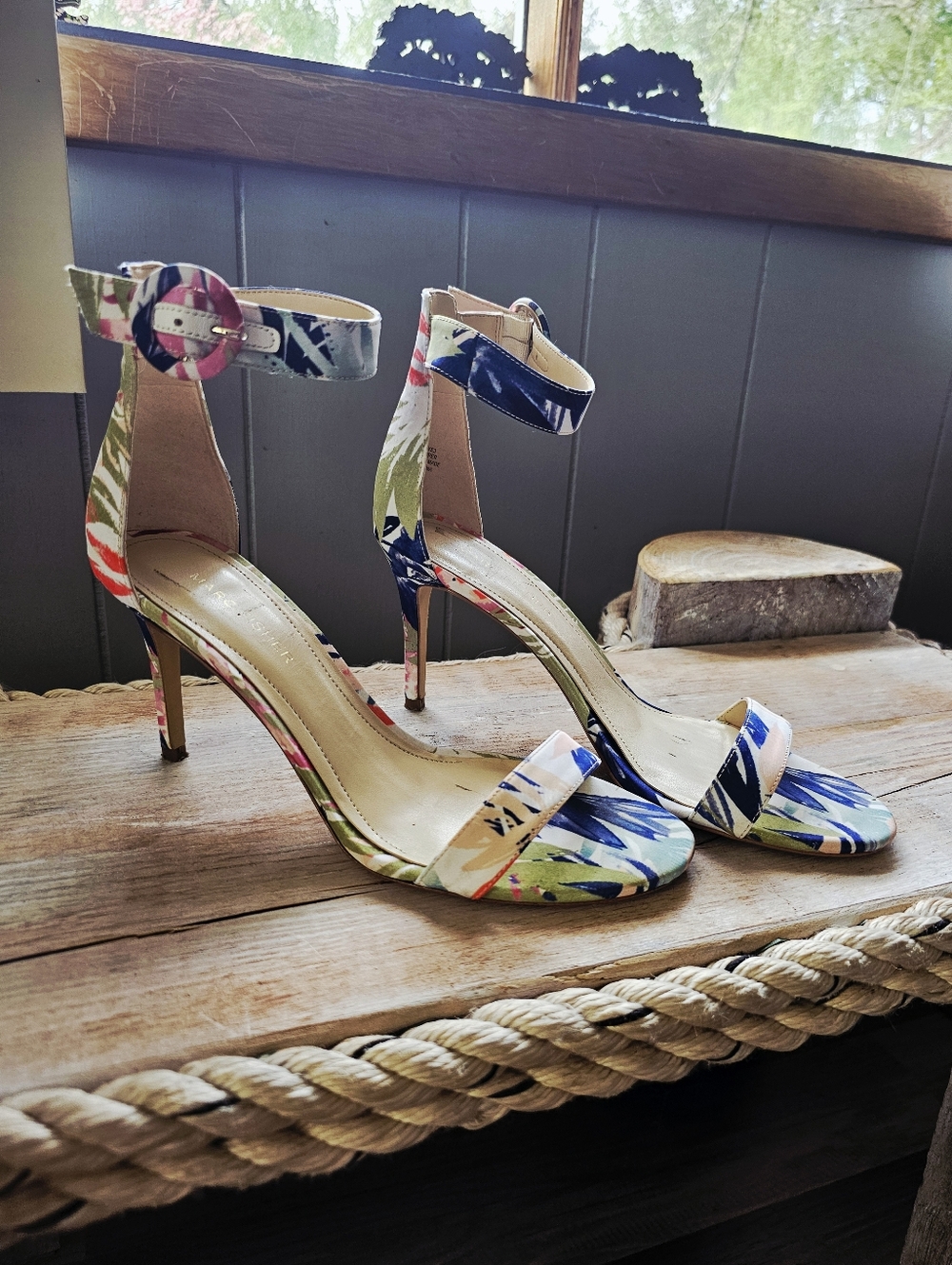 Marc Fisher Multicolor Floral Ankle-Strap Stiletto Sandal - Picture 12 of 15
